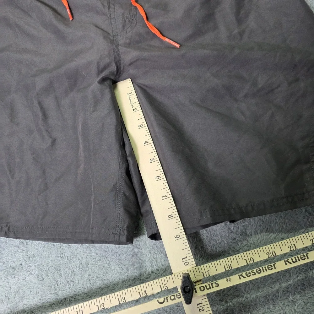 Nike Mens Medium Swim Trunks Grey Orange Colorblock Mesh Lined Board Shorts